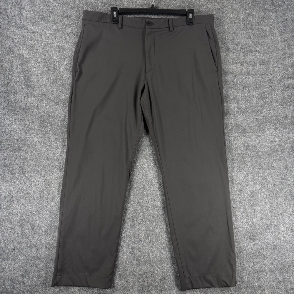 Theory Zaine SW Neoteric Pants Men 36x27 Gray Stretch Slim Fit Chino Performance